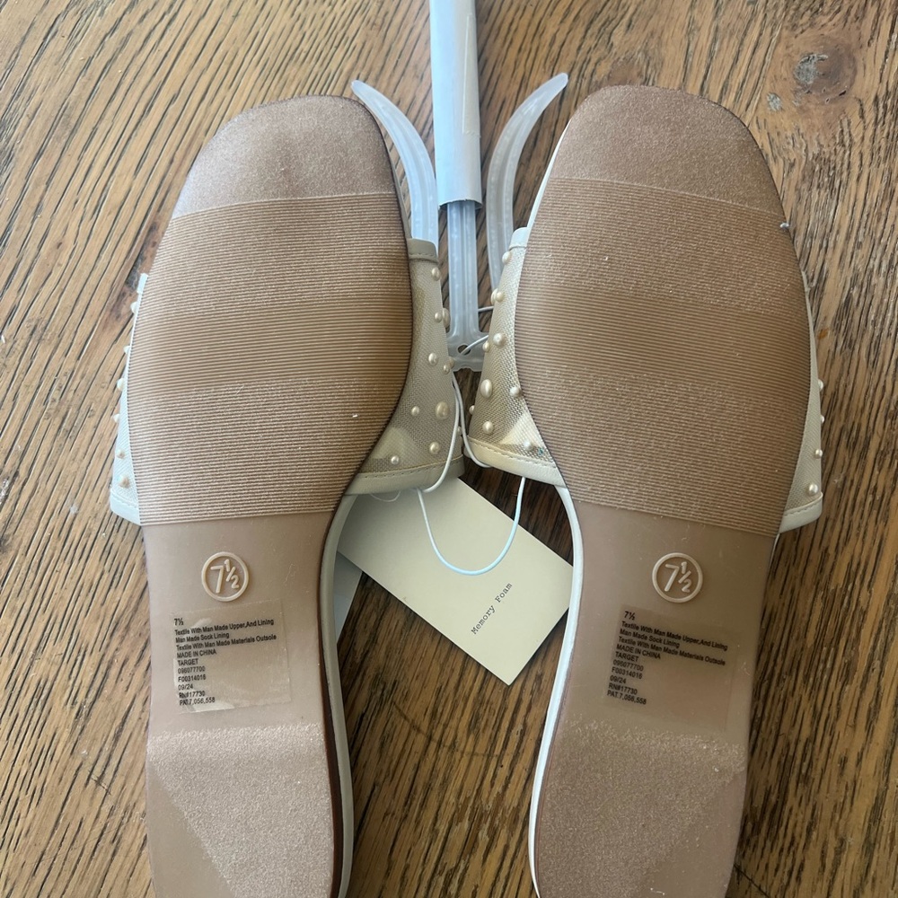 a new day Cream Pearl Embellished Flats - Picture 2 of 2